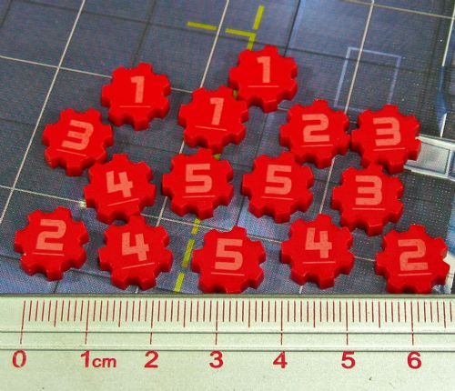 15x Red Identification Tokens #1-5 for Star Wars Imperial Assault